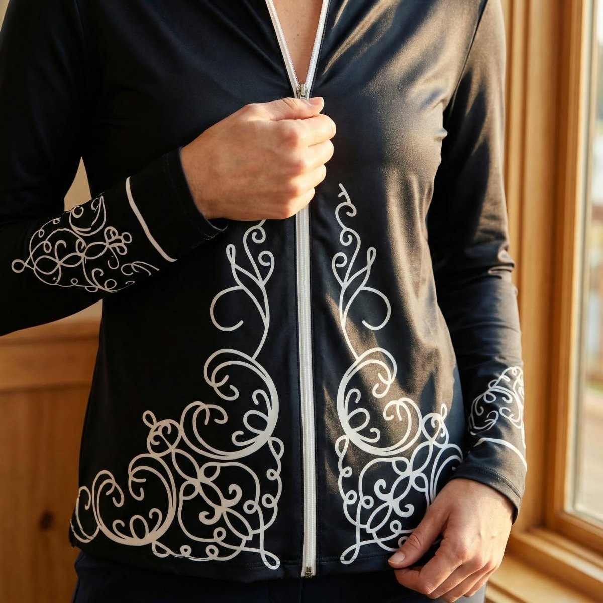 Black Tie Long Sleeve Polo by Putter Girl