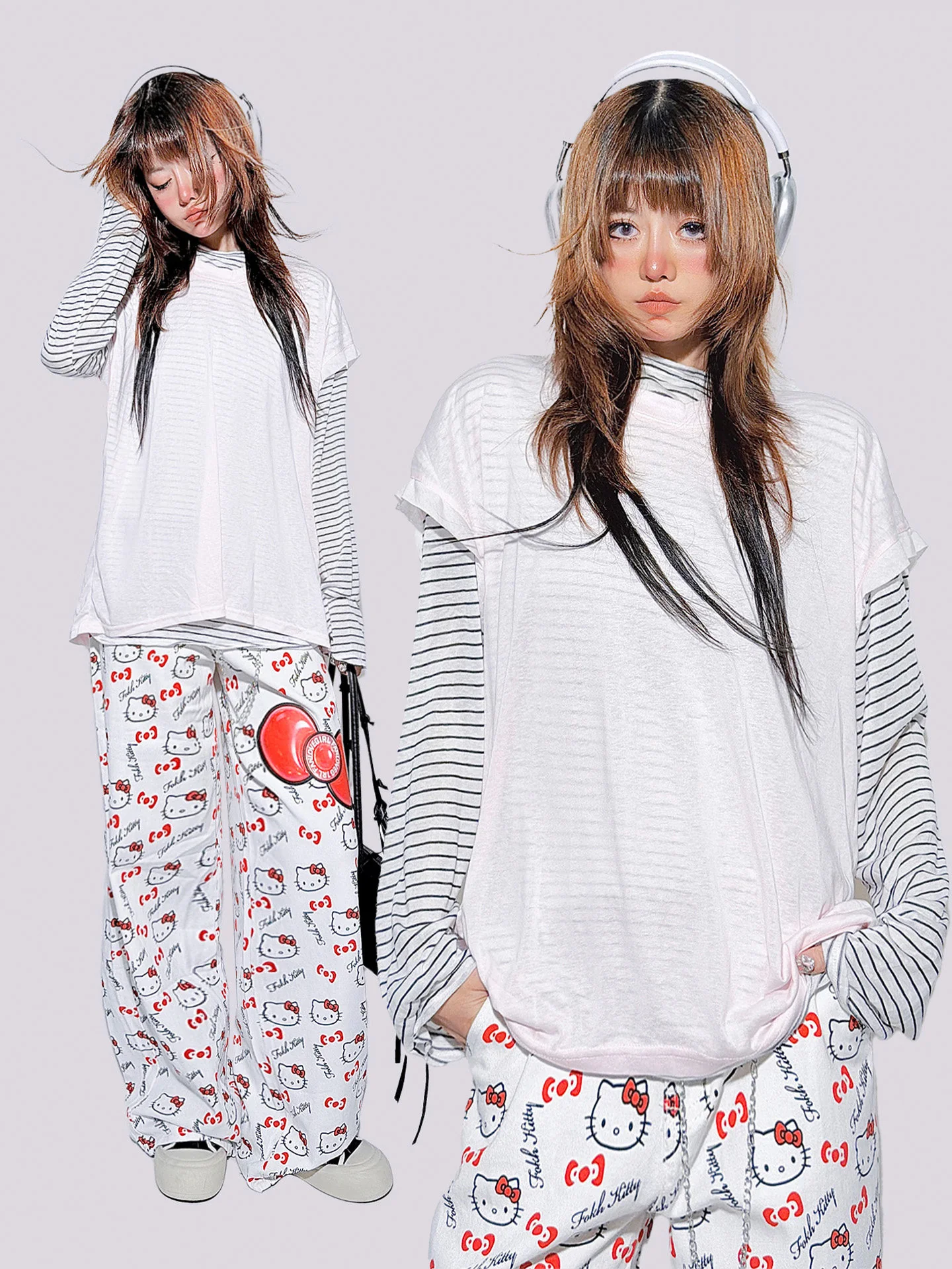 Japanese Stripe Long Sleeve Tee - FANLOVEGIRL by Land Decora