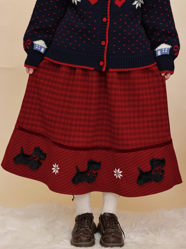 Kawaii Puppy Plaid Skirt - SemenCoicis by Land Decora