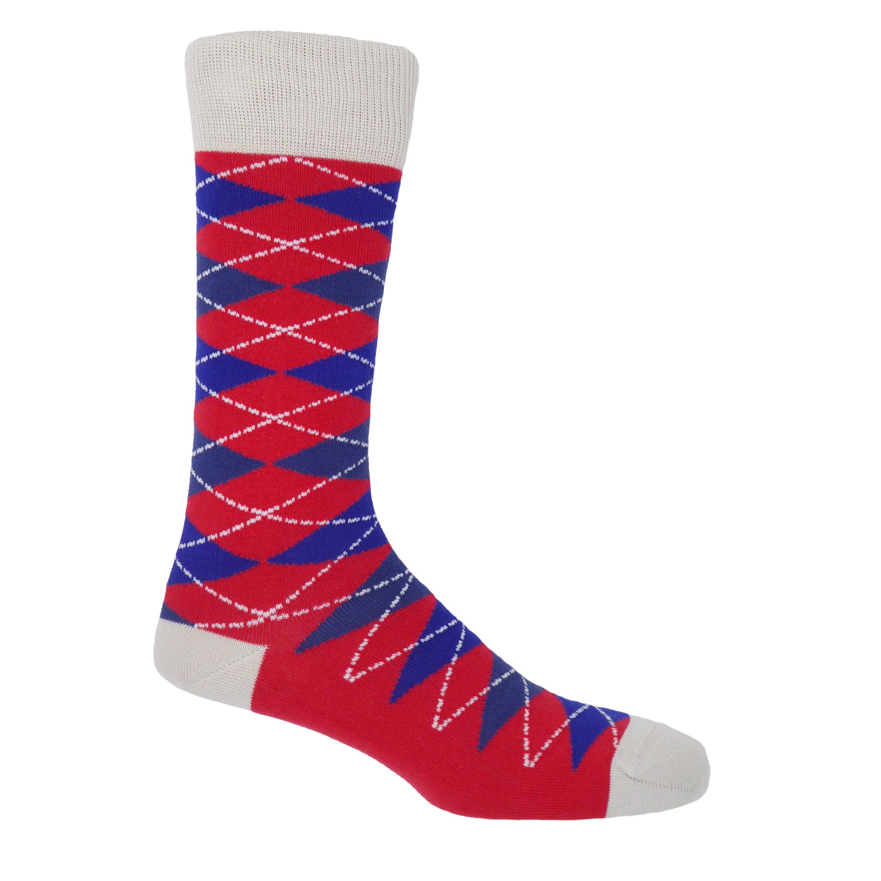 Argyle Men's Socks - Crimson by Peper Harow