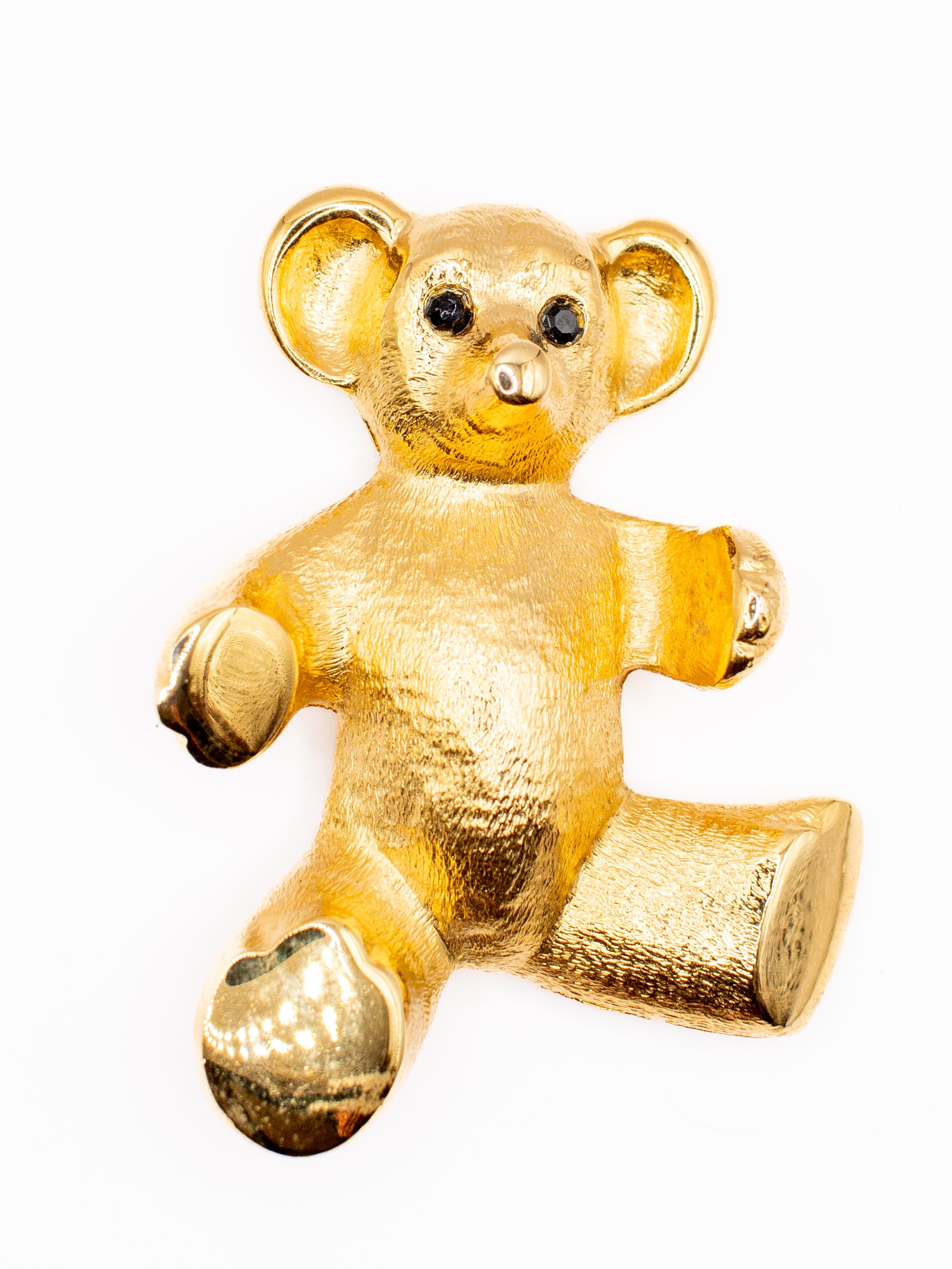 Vintage Gold Tone Teddy Bear Brooch by Northern Grip
