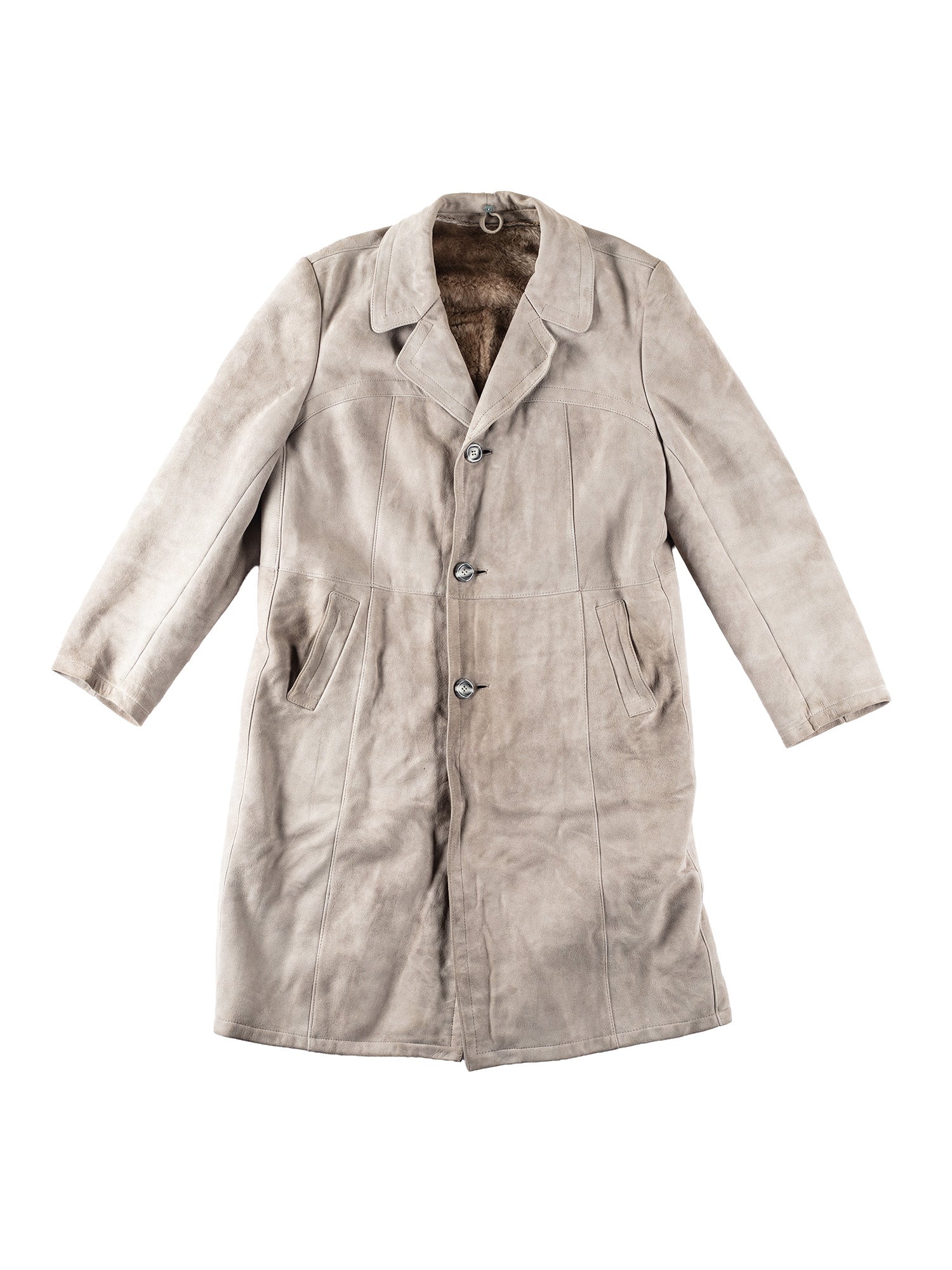 Vintage 80's Men Sheepskin Coat in Gray by Northern Grip