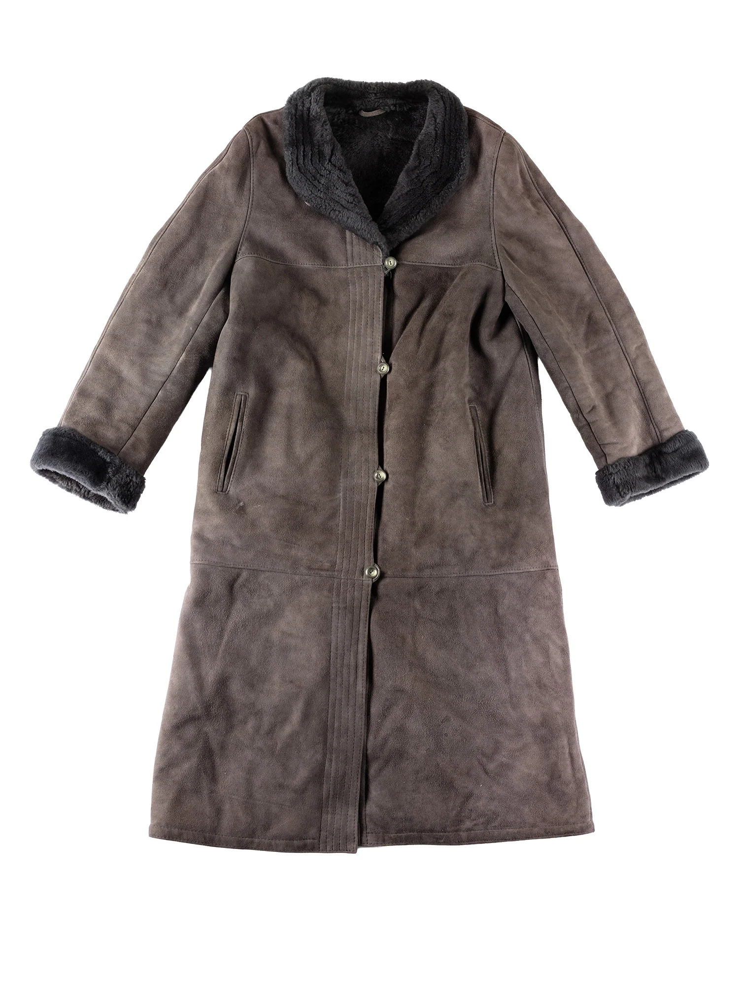 Vintage 70's Women Penny Lane Sheepskin Coat in Gray by Northern Grip