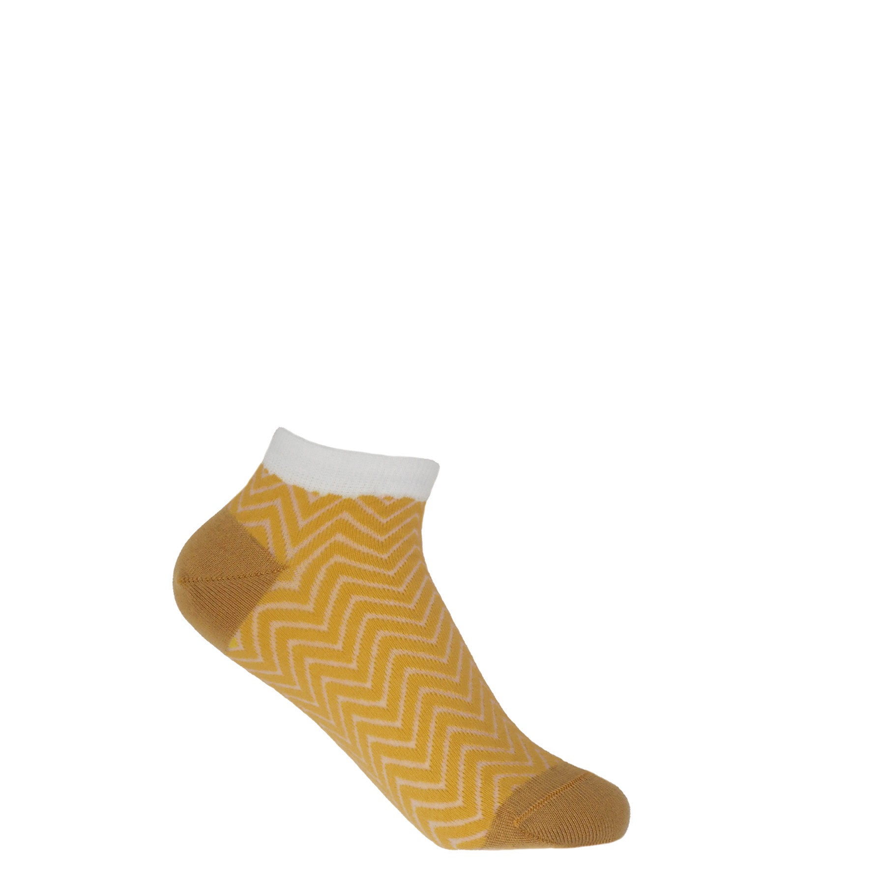 Zigzag Women's Trainer Socks - Yellow by Peper Harow