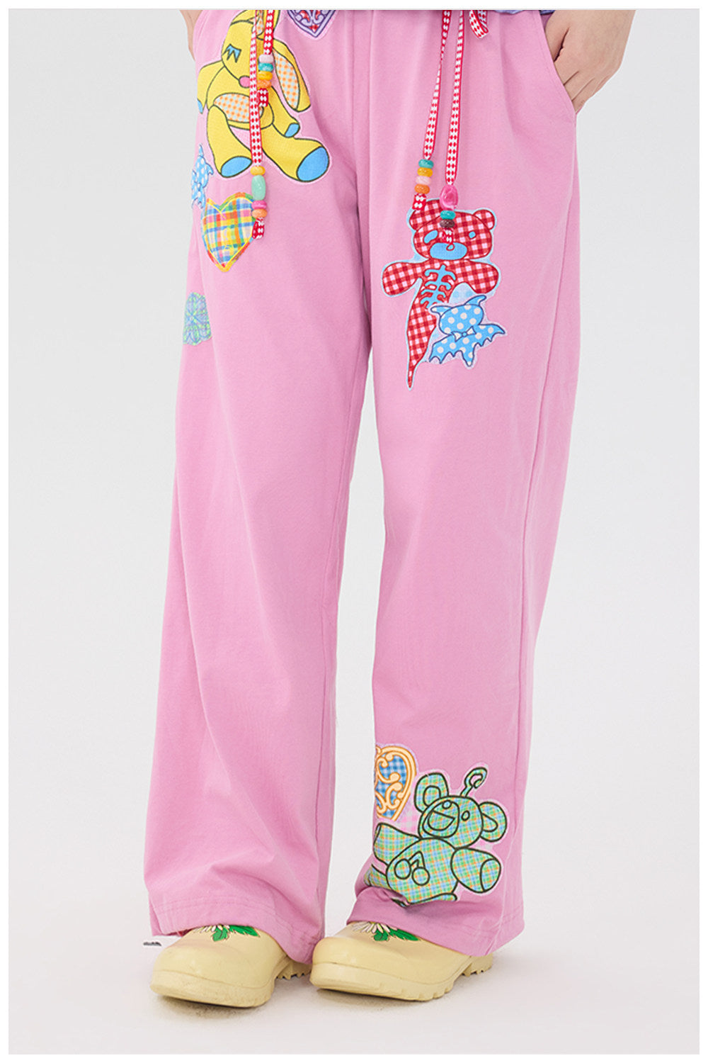 Kawaii Pink Patchwork Sweatpants - tntntutu by Land Decora