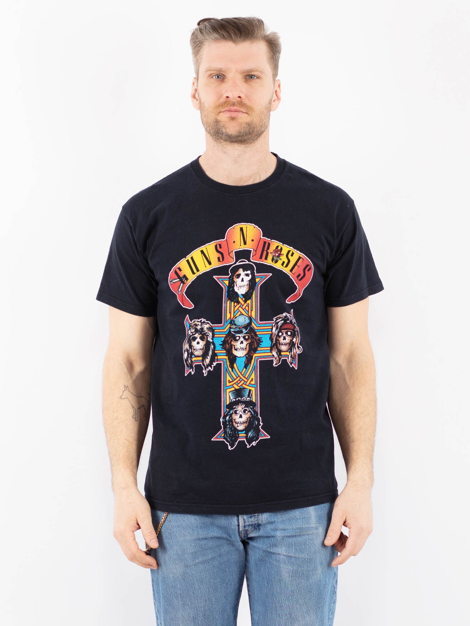 Vintage 00's Men Guns N' Roses Print T-Shirt in Gray by Northern Grip