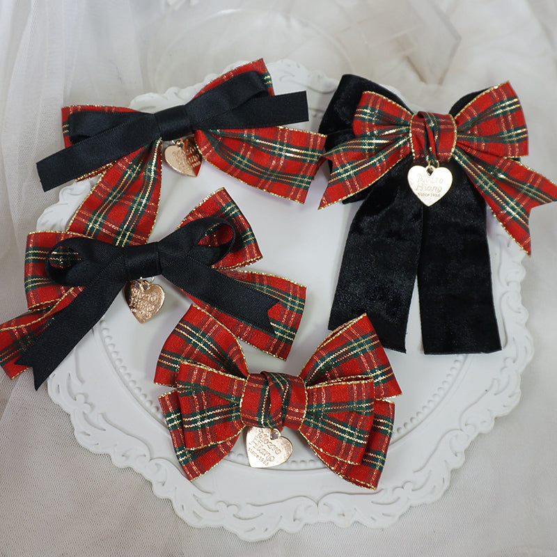 Christmas Red Plaid Bow Clip - Maojiang by Land Decora