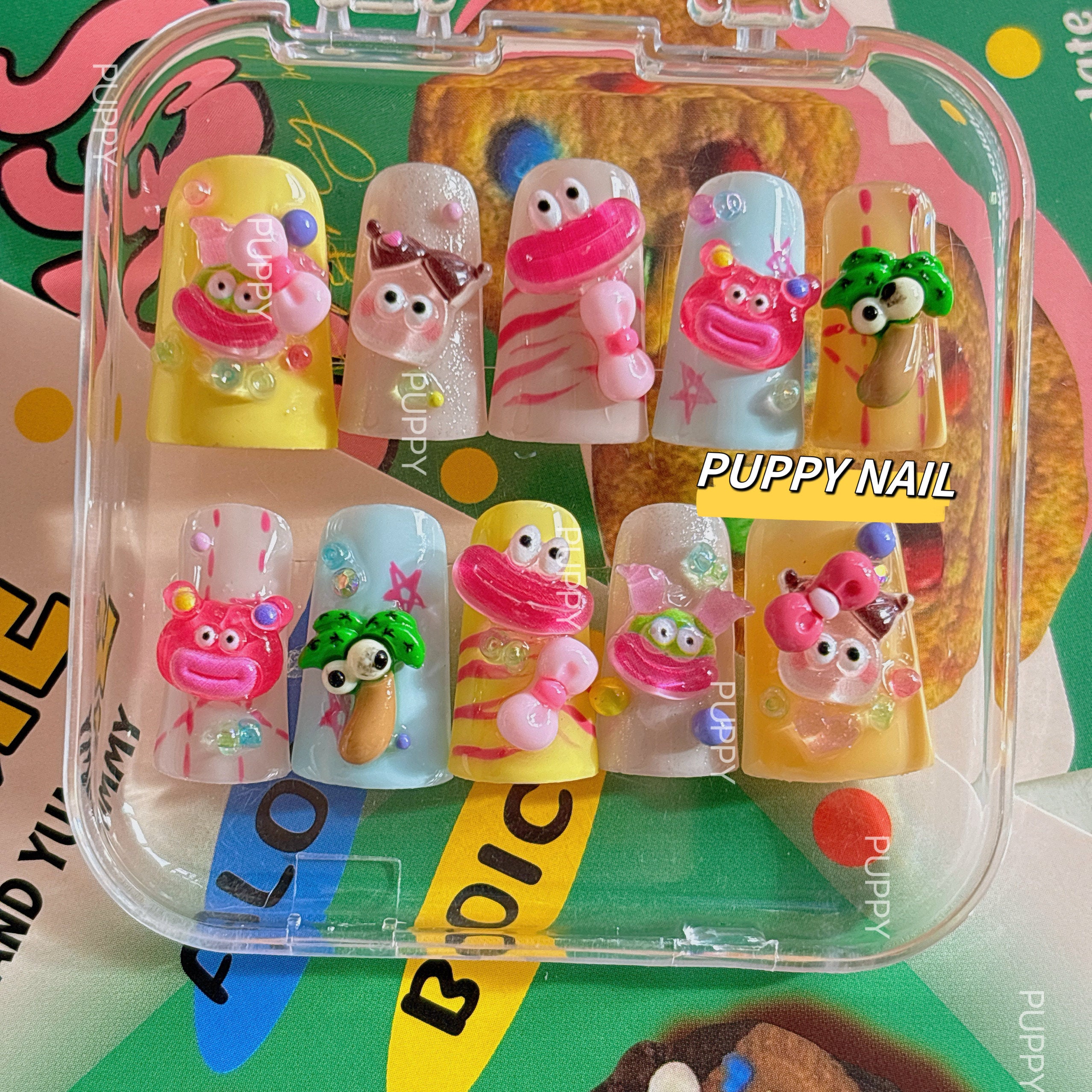 Cute Duckbill Press-On Nails - PUPPY by Land Decora