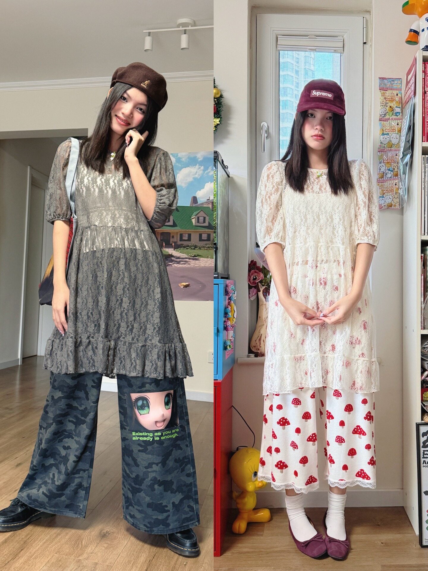 Multi Color Lace Overlay Dress | Kawaii Sweet Girly Fashion | Bunnybunnygun by Land Decora