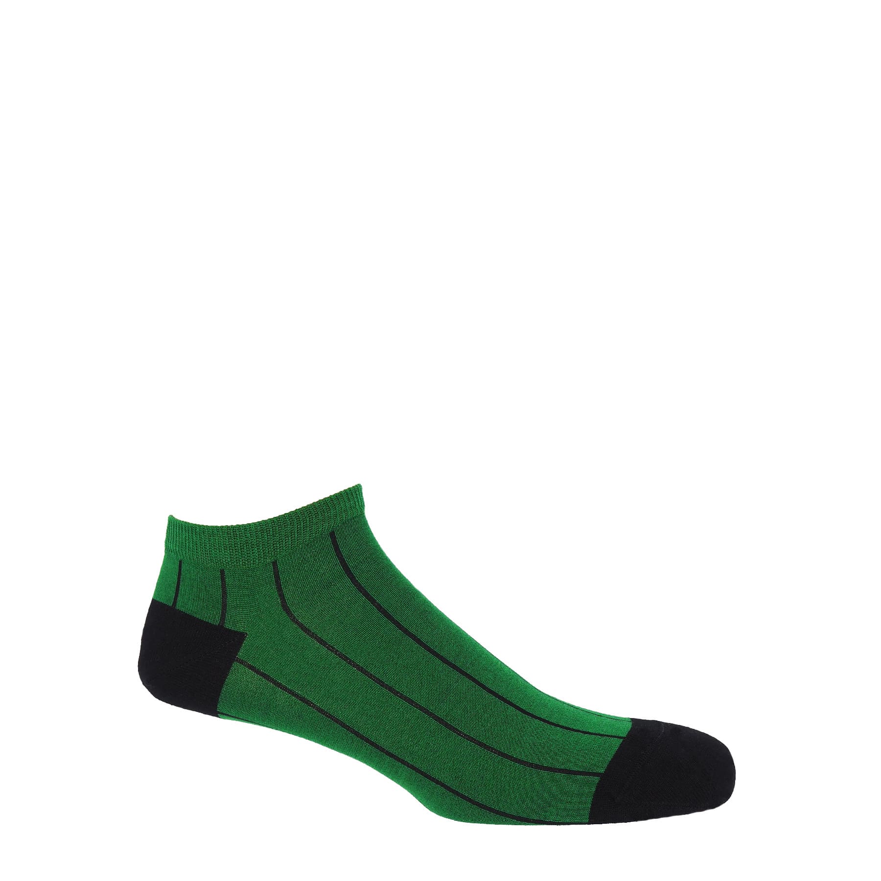 Pin Stripe Men's Trainer Socks - Green by Peper Harow