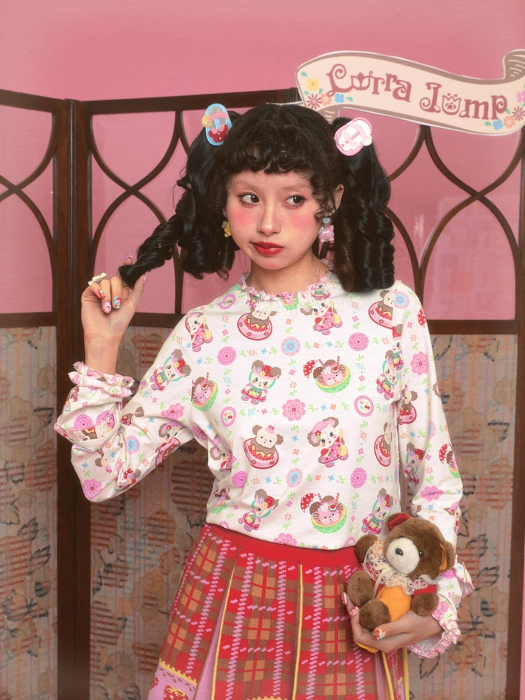 Harajuku Sweatshirt Bunny Sweatshirt Decora Kei Sweatshirt Inner Layer Sweatshirt | Lutra Jump by Land Decora