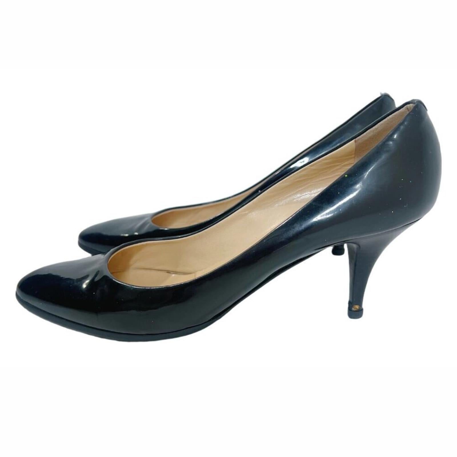 Giuseppe Zanotti Design Black Patent Leather Rounded Toe Pumps Heels S by Hot Girl Secondhand