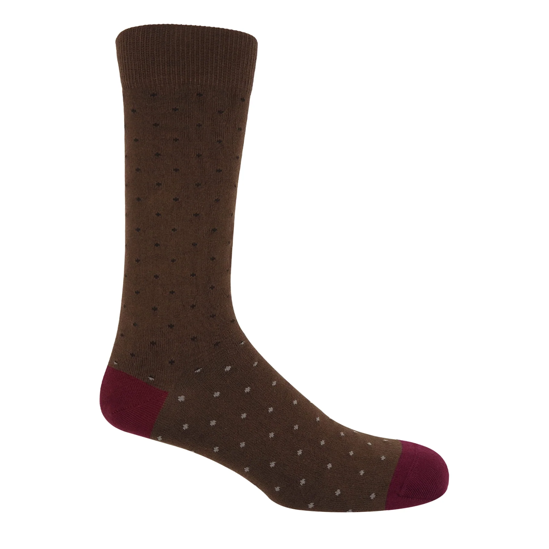 Pin Dot Men's Socks - Brown by Peper Harow
