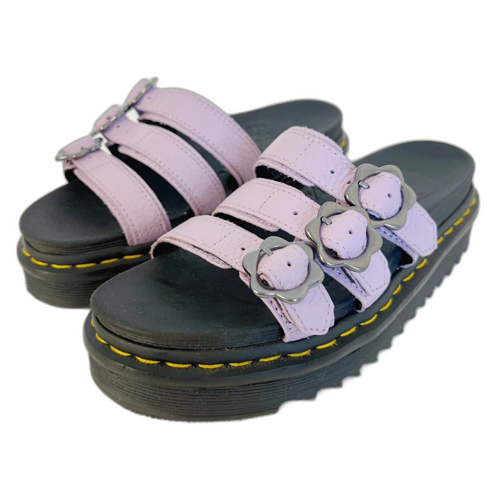 Dr Martens Blaire Flower Milled Nappa Slide Sandals in Lilac Purple Si by Hot Girl Secondhand