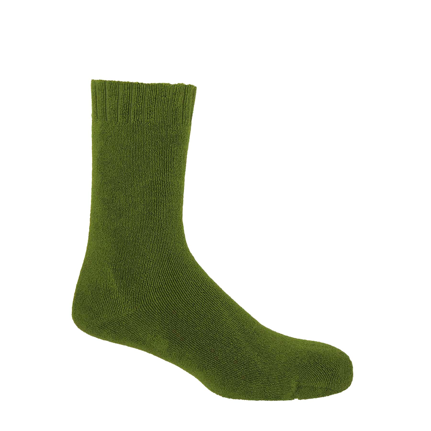 Ribbed Cuff Men's Bed Socks - Green by Peper Harow