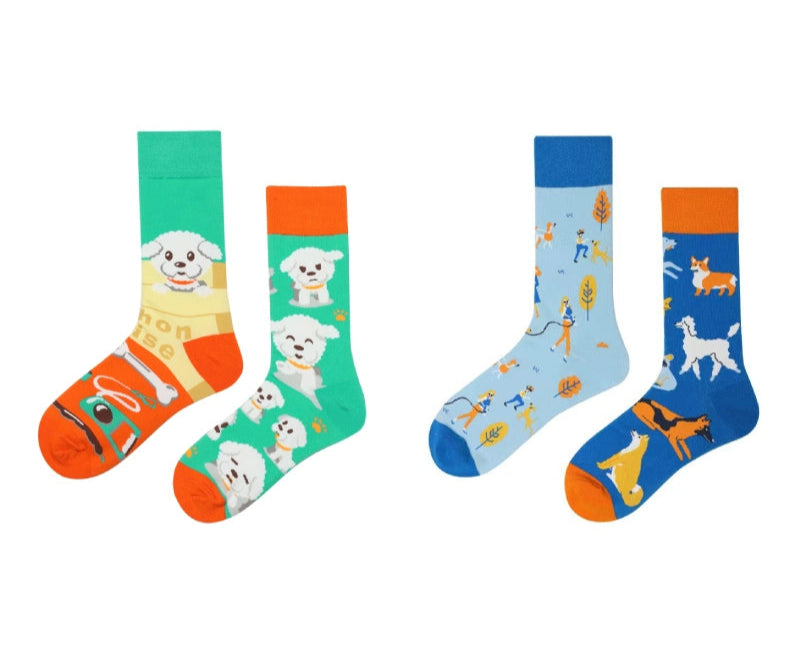 Decora Kei Mismatched Socks Puppy Buddy by Land Decora