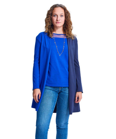 Shirin Long Slit Back Cardigan by A to Z Tees