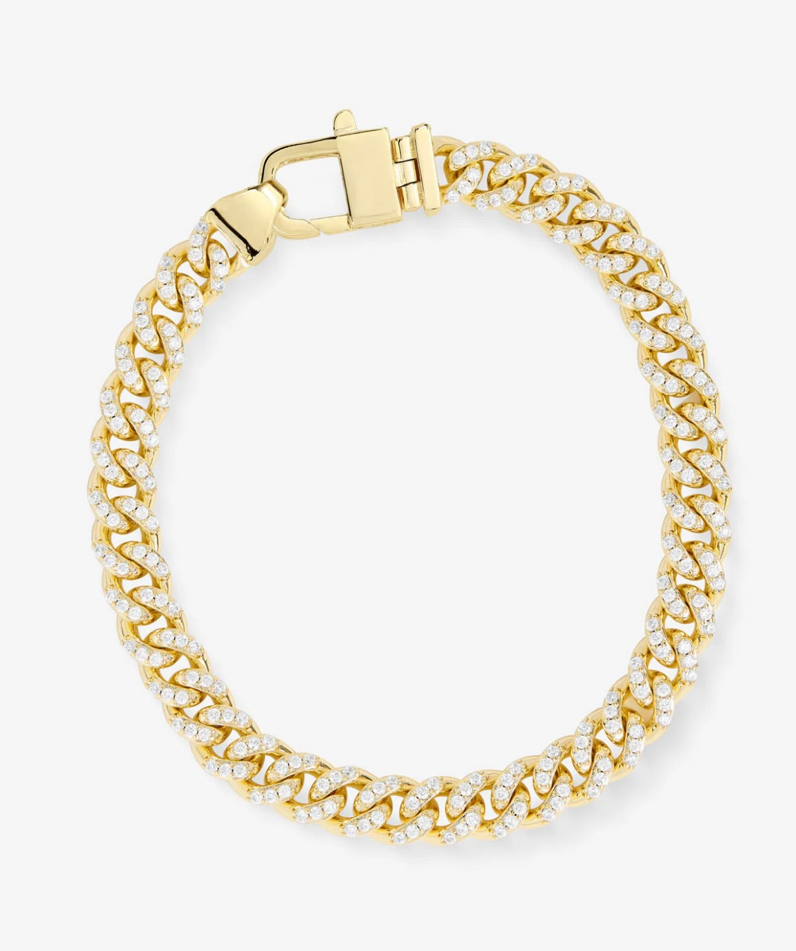 Melinda Maria Pave Julian Cuban Chain Bracelet in Gold by Sierra Deene