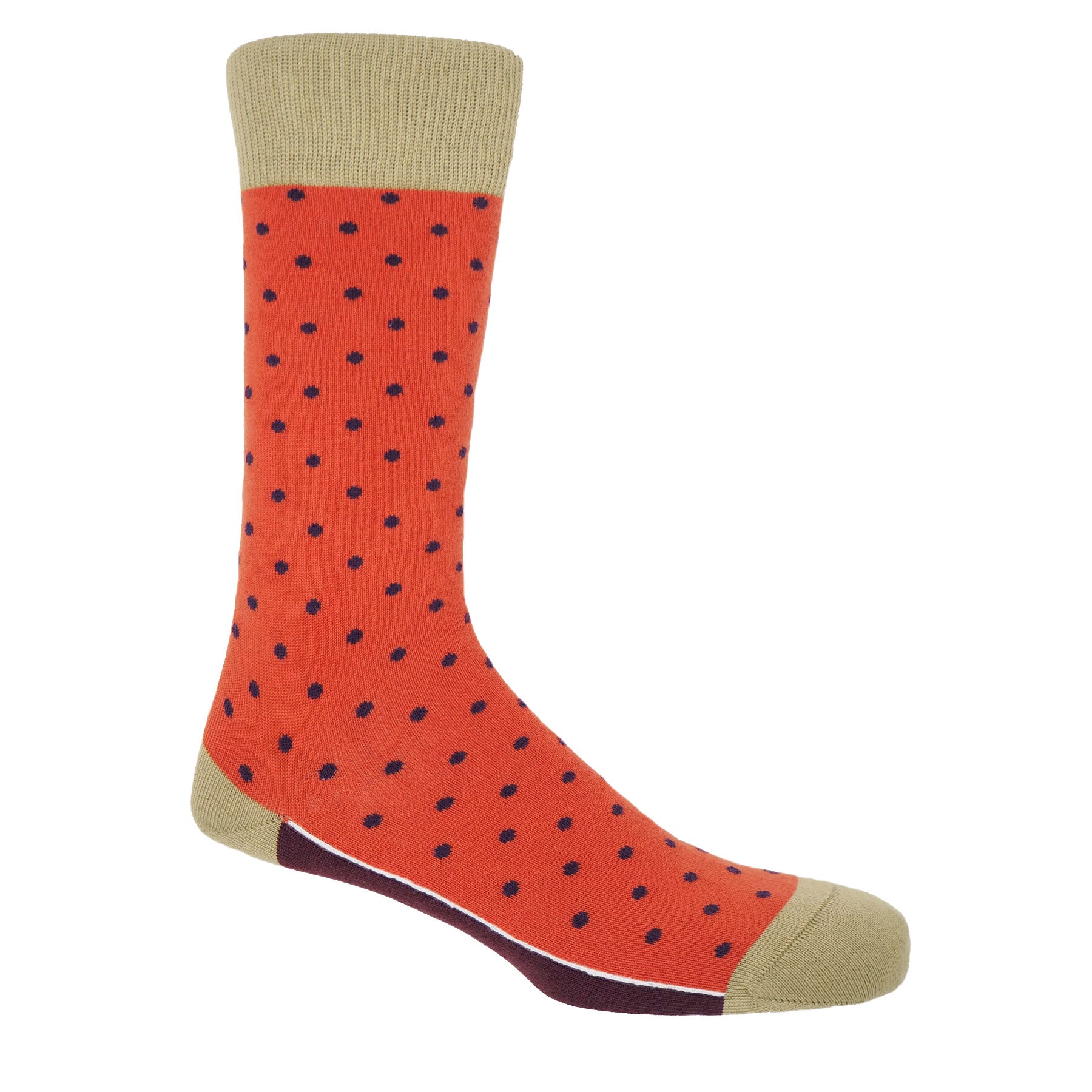 Pin Polka Men's Socks - Orange by Peper Harow