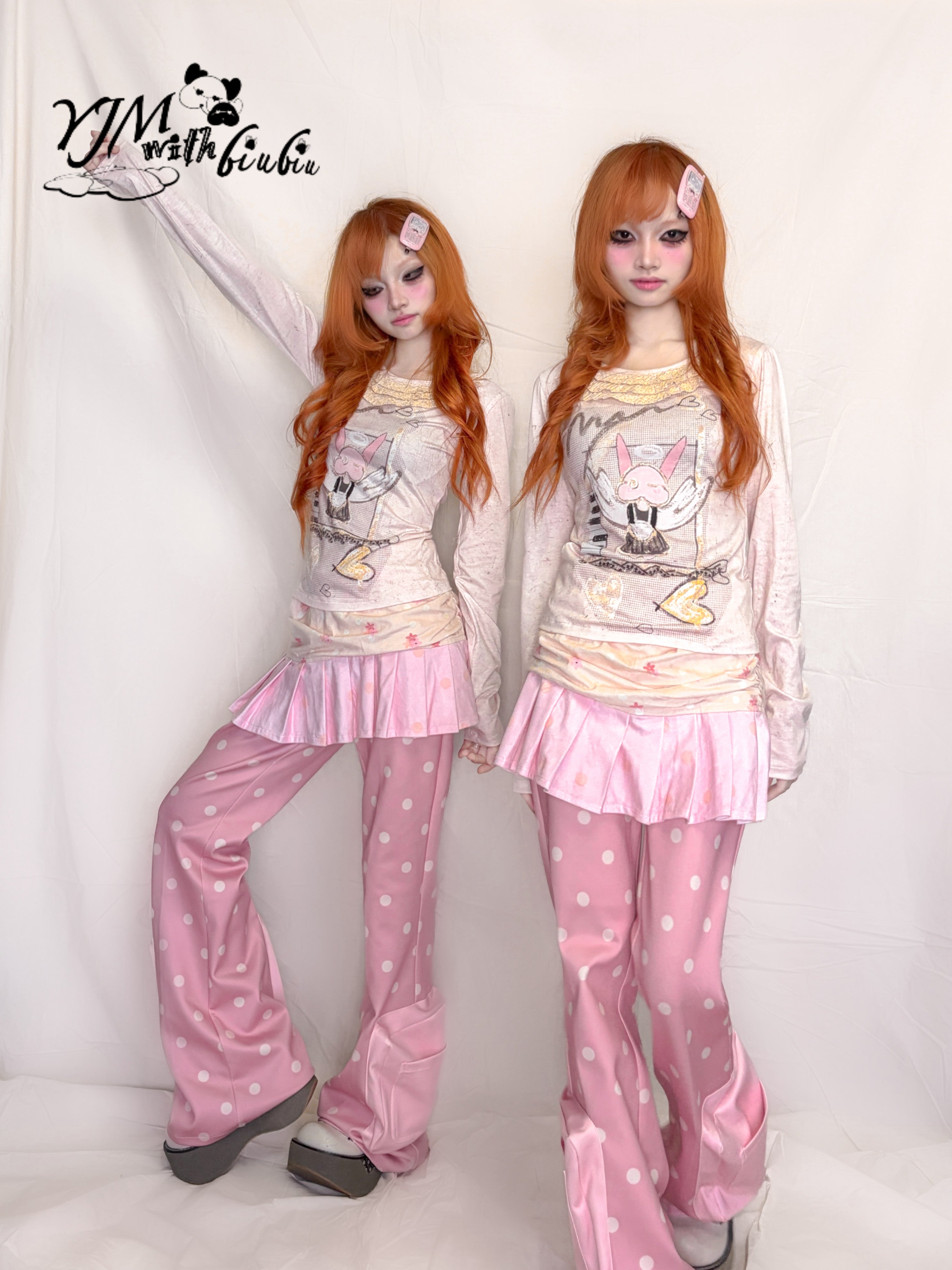 Lace Collar Long Sleeve Top - YJM with biubiu by Land Decora