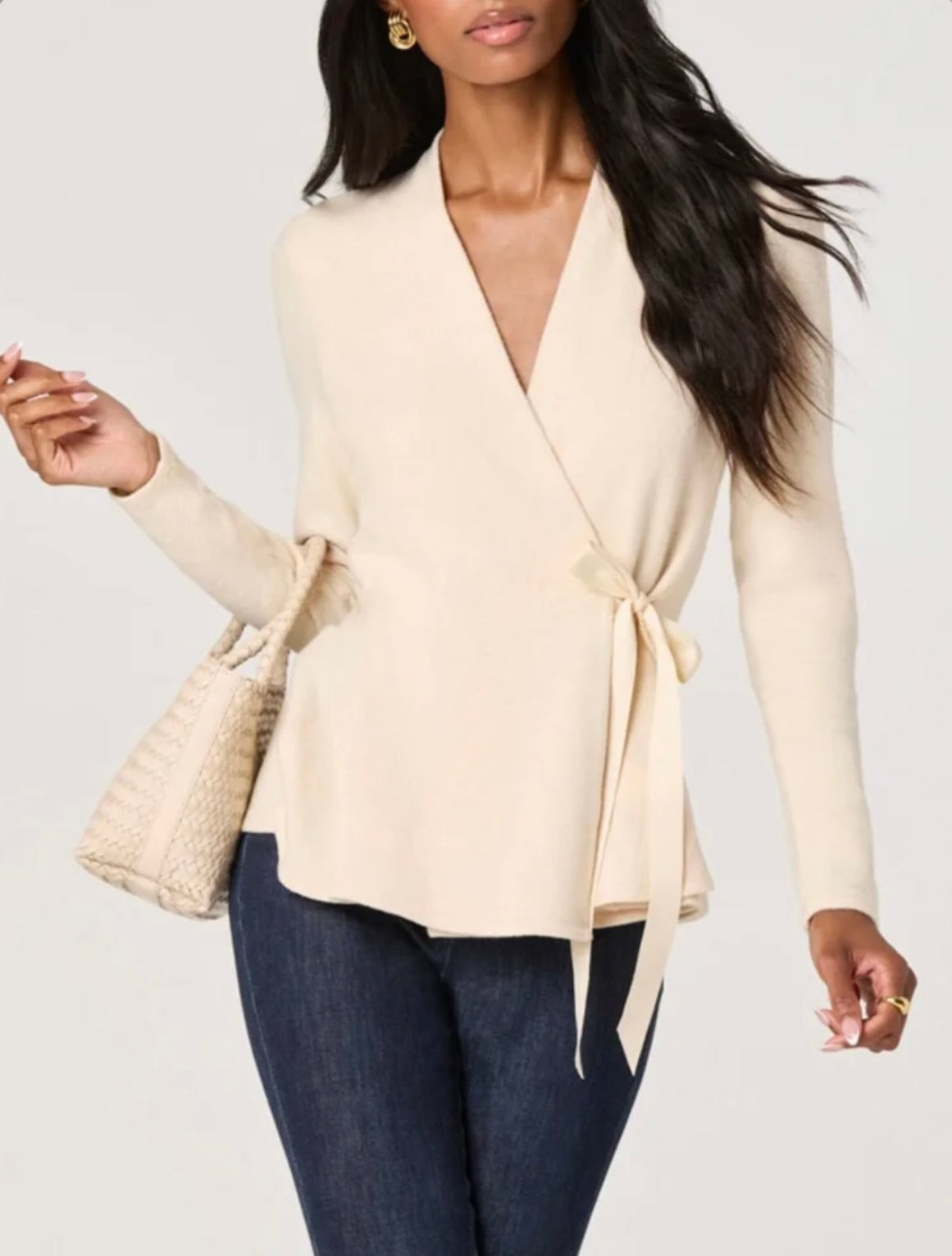 ASTR the Label Dayna Wrap Sweater Top by Sierra Deene