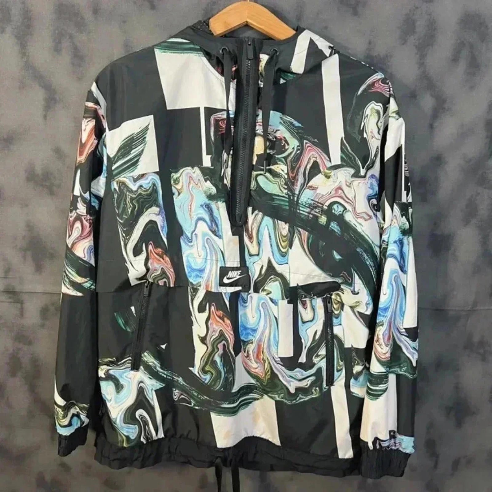 Nike Women's Marble Half Zip Windbreaker Running Jacket Size M by Hot Girl Secondhand