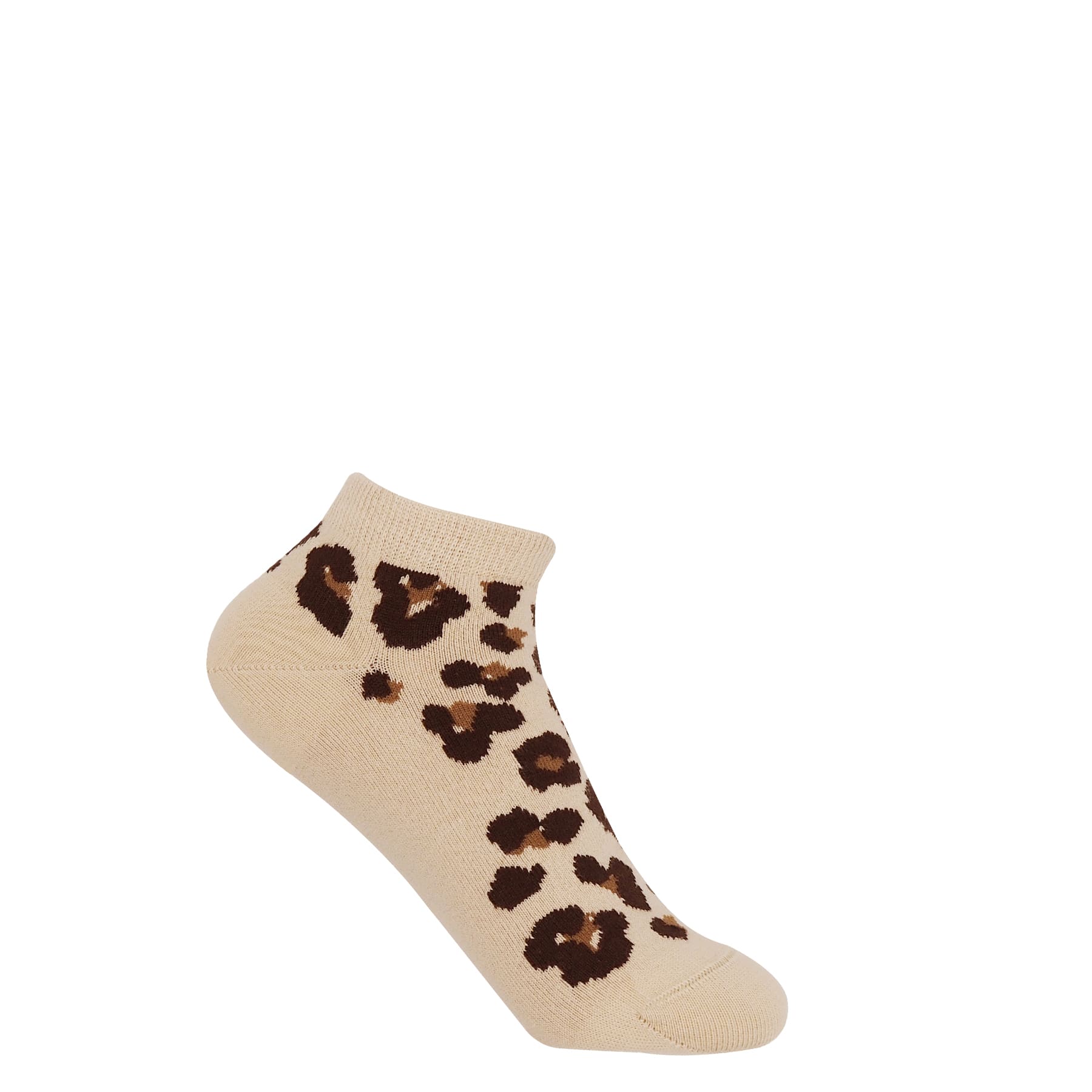 Leopard Women's Trainer Socks - Brown by Peper Harow
