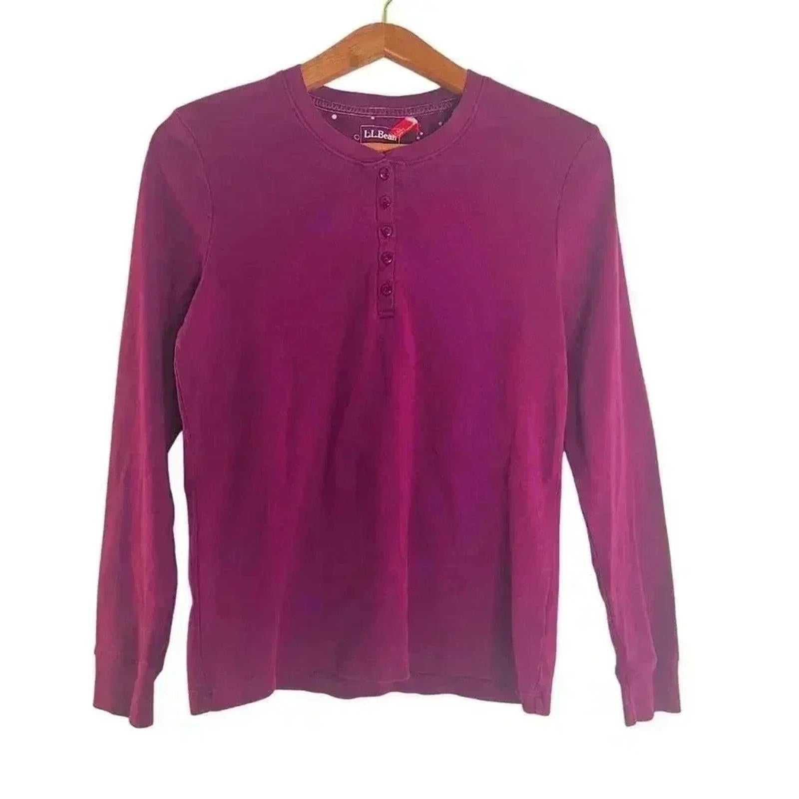 NWOT LL Bean Maroon Burgundy Button Up Long Sleeved Shirt Women's Size by Hot Girl Secondhand