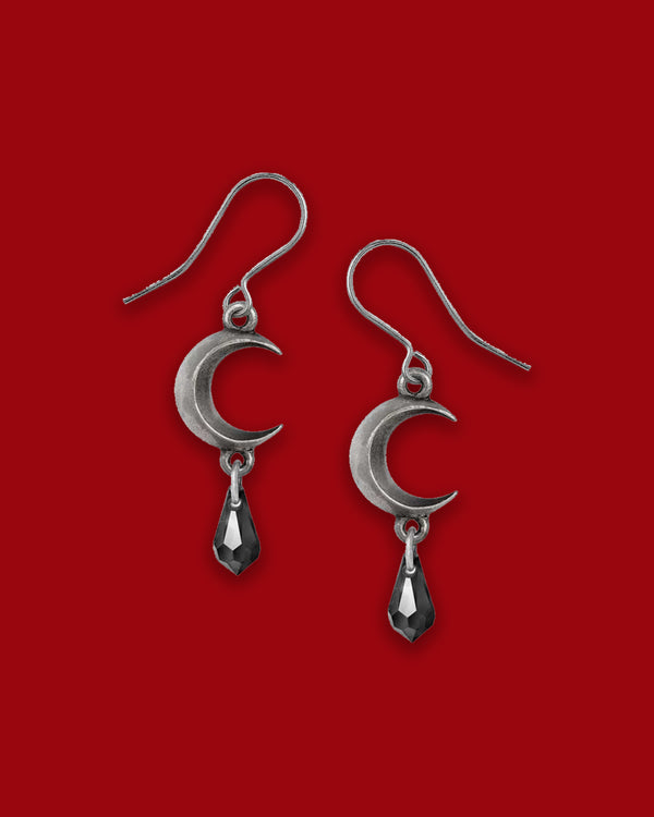 Moon Black Earrings by KATAKOMB