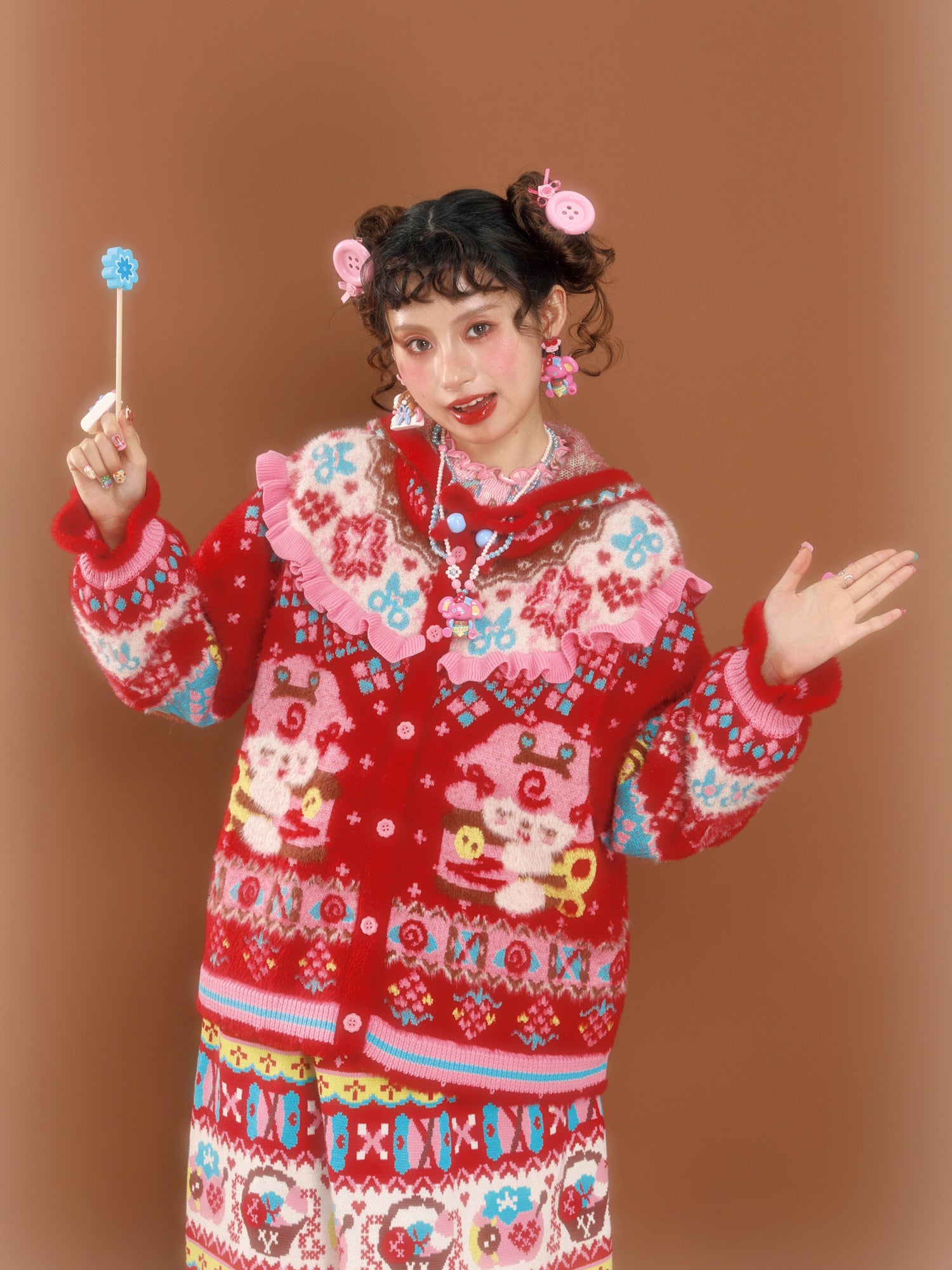 Decora Kei Fair Isle Knit Cardigan - LutraJump by Land Decora