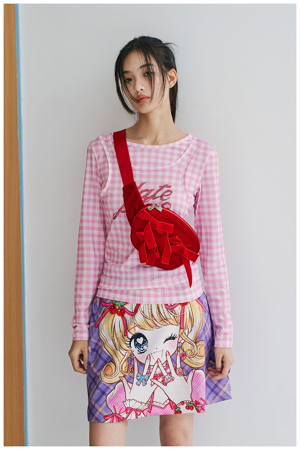 tntntutu Red Velvet Bag | Bow 2-Way Bag | Convertible Waist & Crossbod by Land Decora