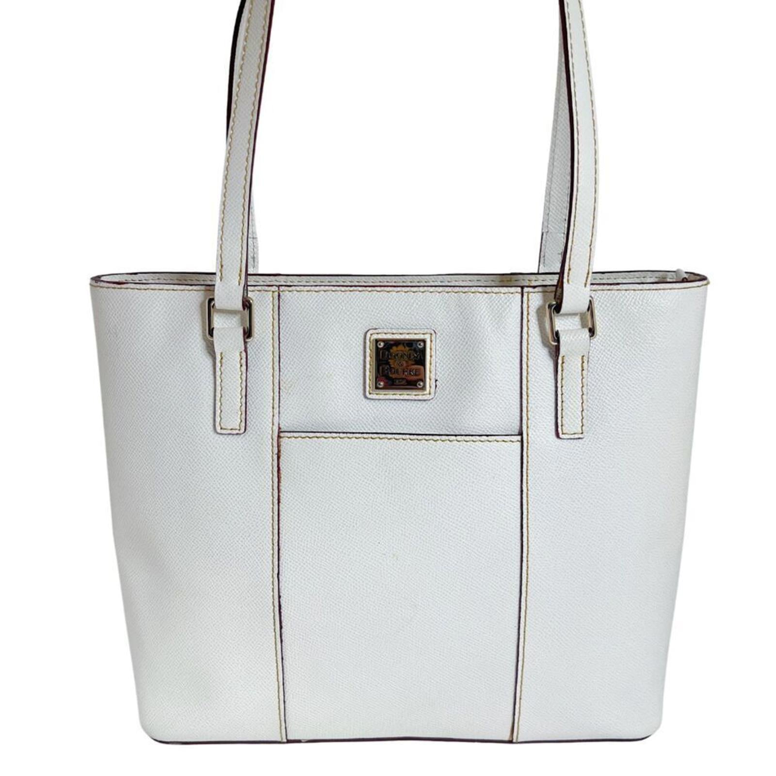Dooney & Bourke Saffiano Pebble Grain Small Lexington White Leather To by Hot Girl Secondhand