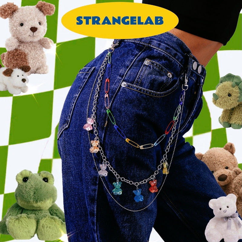 Harajuku Gummy Bear Pants Chain – Silver Alloy Acrylic | STRANGELAB by Land Decora