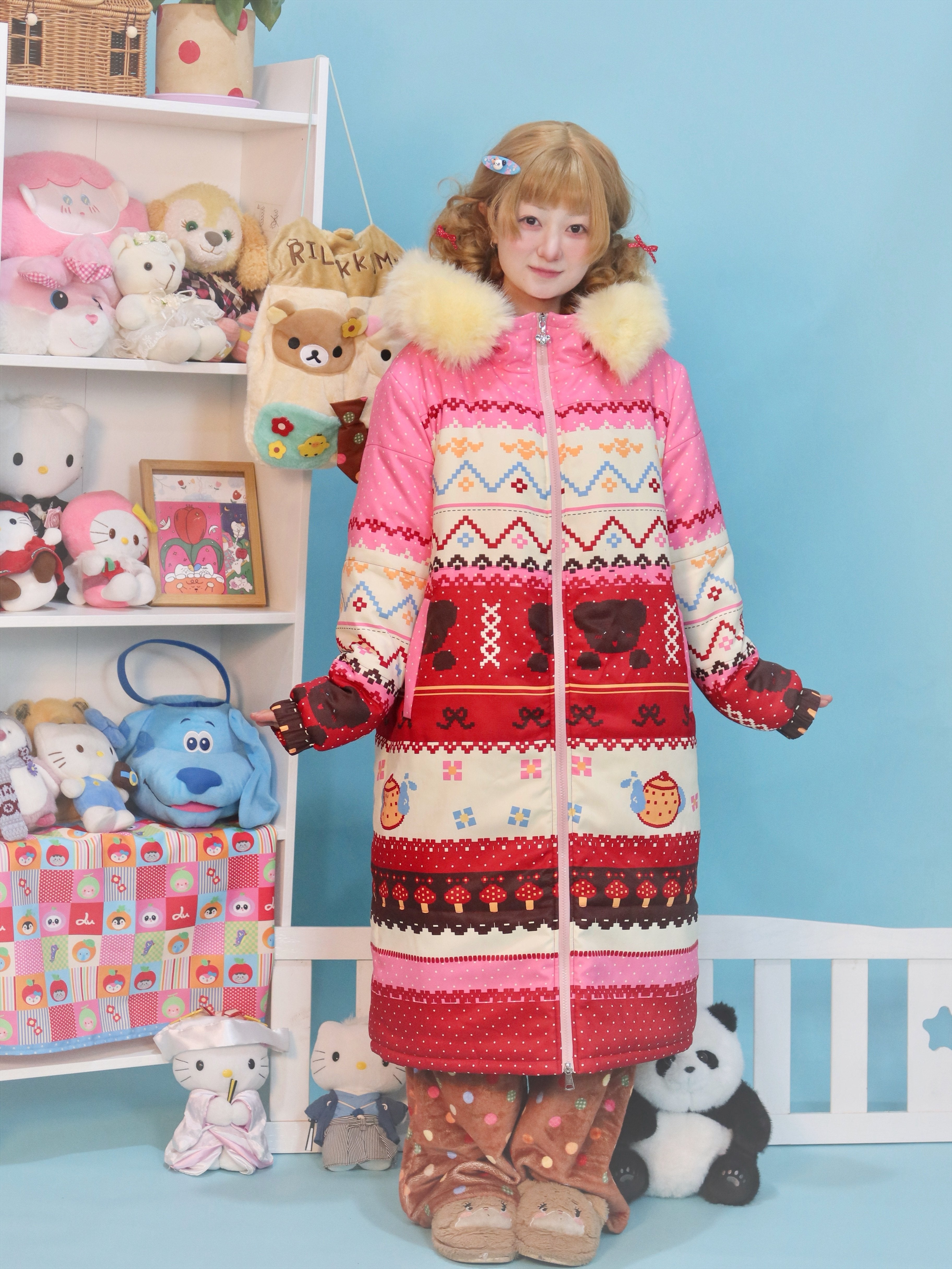 Fair Isle Bear Puffer Coat - Lulululu by Land Decora