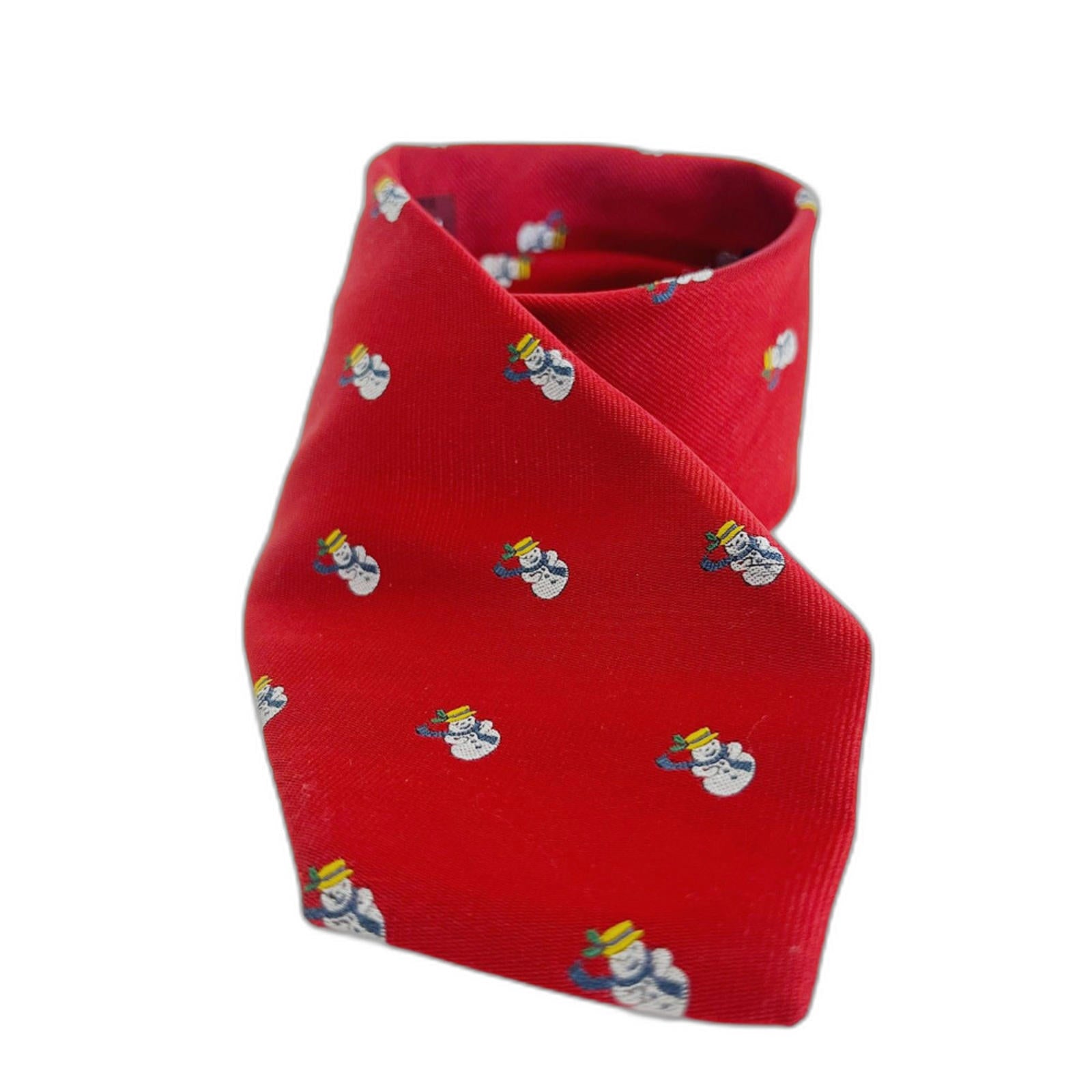 Jos. A. Bank Red Snowman Silk Tie Christmas Tie Holiday Tie by Hot Girl Secondhand