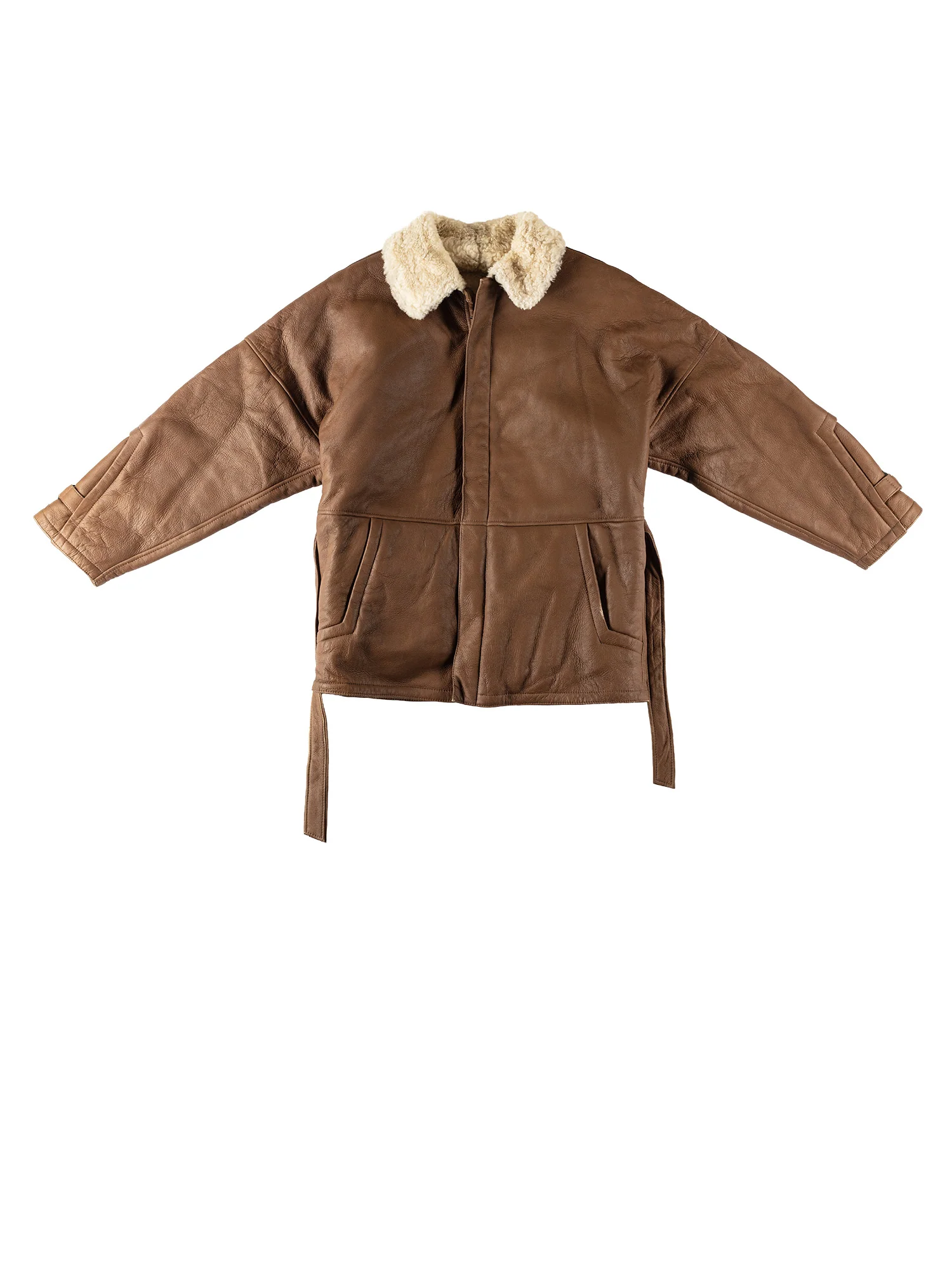 Vintage 80's Women Sheepskin Coat in Brown by Northern Grip
