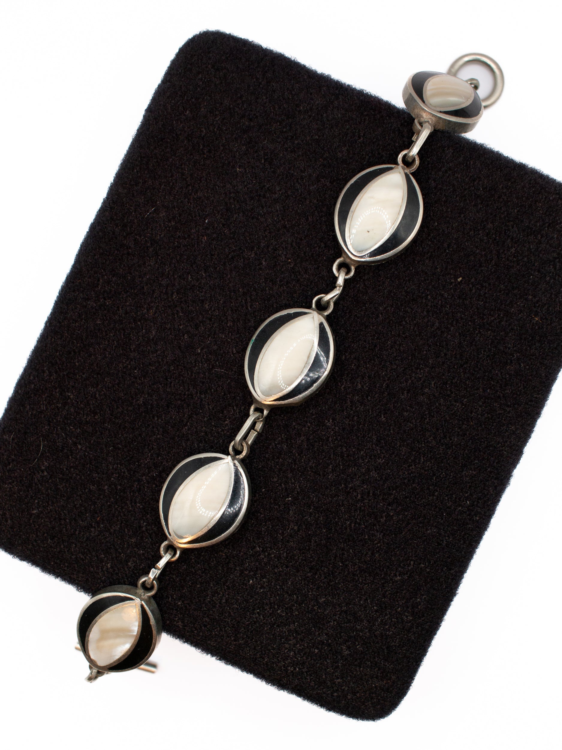 Vintage 60's Black White Link Bracelet by Northern Grip