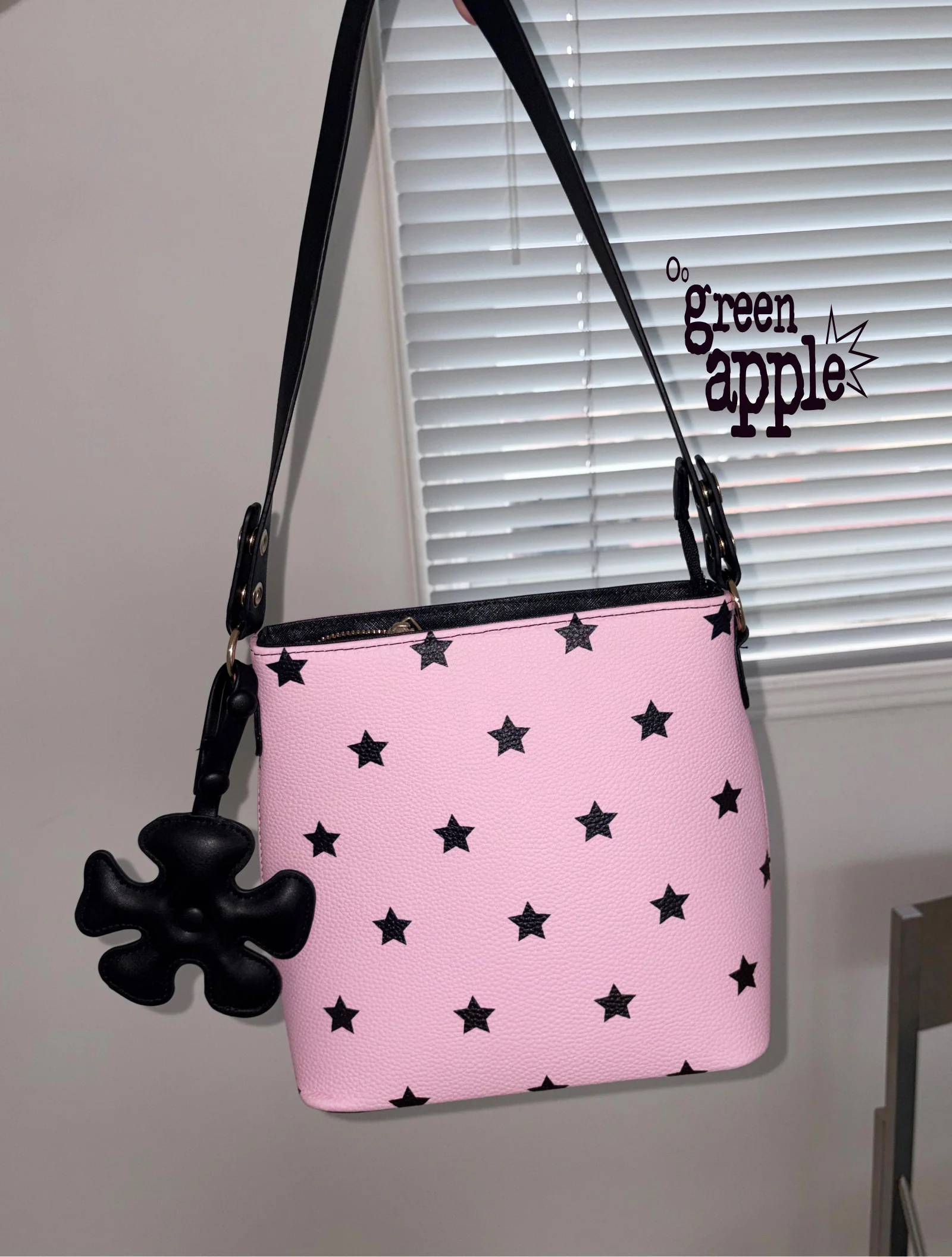 Pink Star Y2K Bucket Bag | Kawaii Korean Style Shoulder Bag by Land Decora
