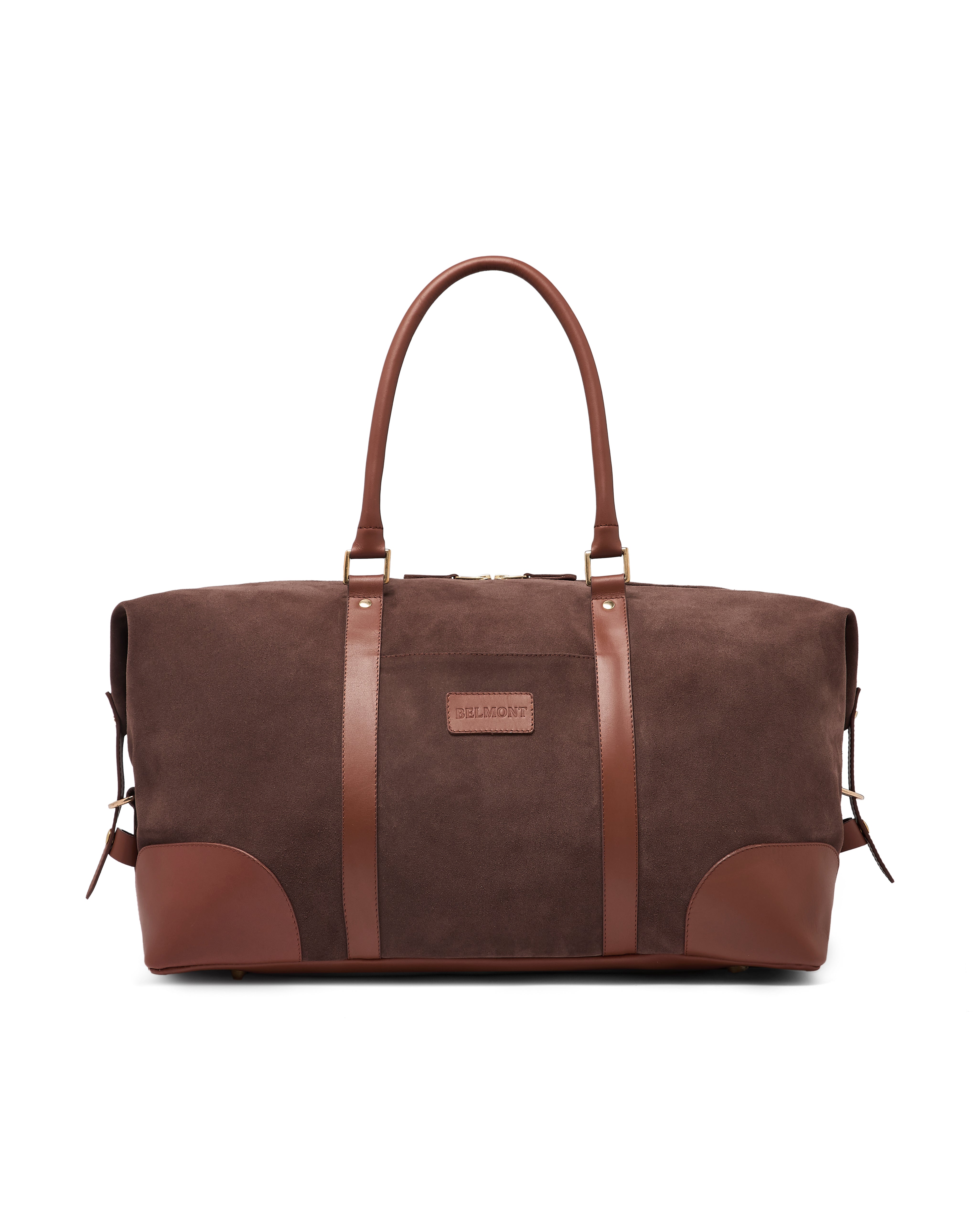 The Raffles Weekender Bag in Russet Brown Suede by Belmont GB