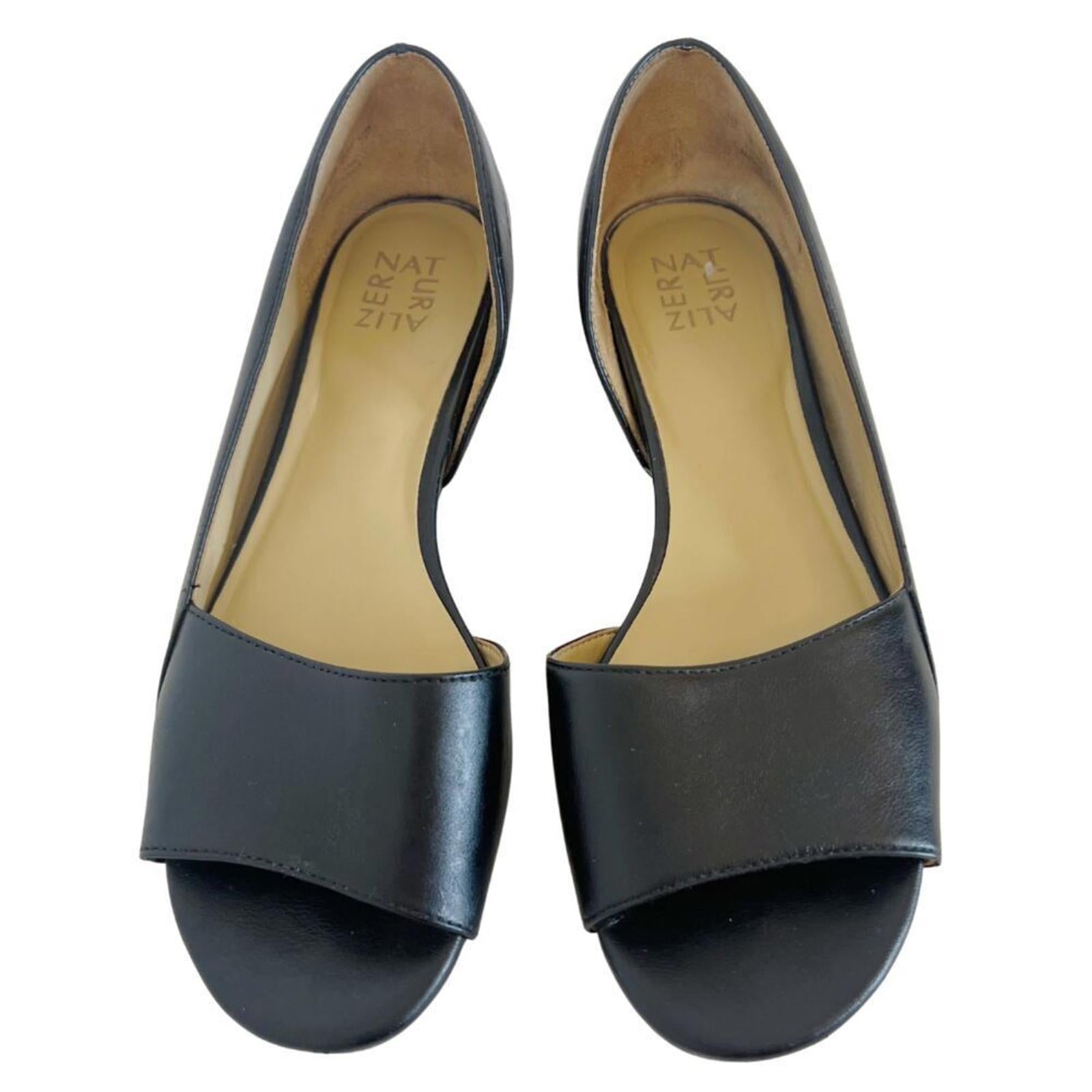 Naturalizer Roma Black Leather D'Orsay Open Toed Flat Women's Size 10 by Hot Girl Secondhand