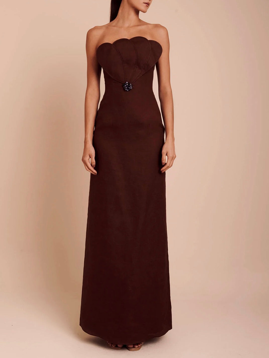 Azulu Bianca Dress in Umber Brown by Sierra Deene