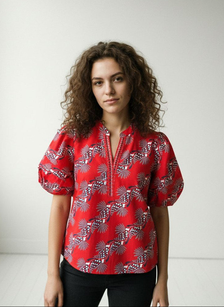 CRIMSON ASCENT RAYA TOP by Maude Vivante