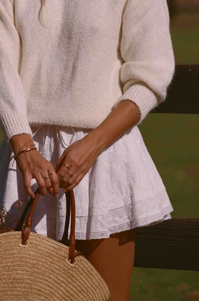 The Pennley Skirt - White Circular Lace Skirt by Merritt Charles