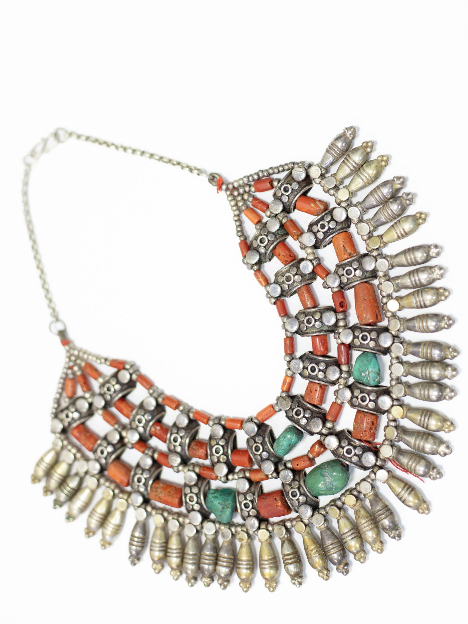Vintage Tribal Coral Turquoise Necklace by Northern Grip