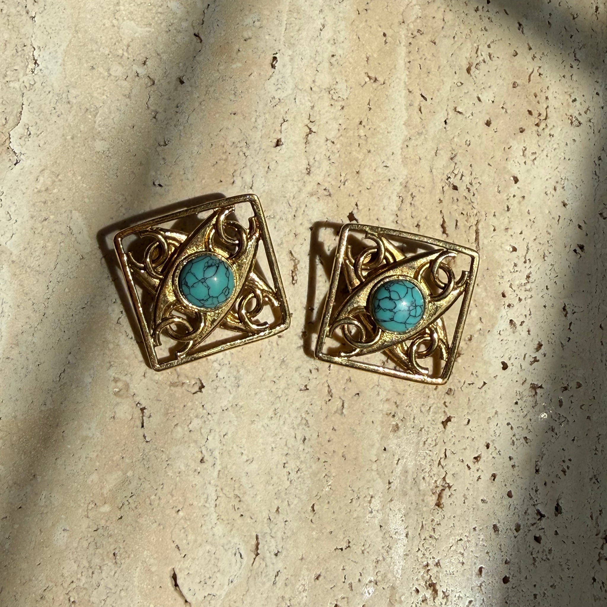 Chanel Rare Vintage Faux Turquoise Earrings by The Vintage New Yorker