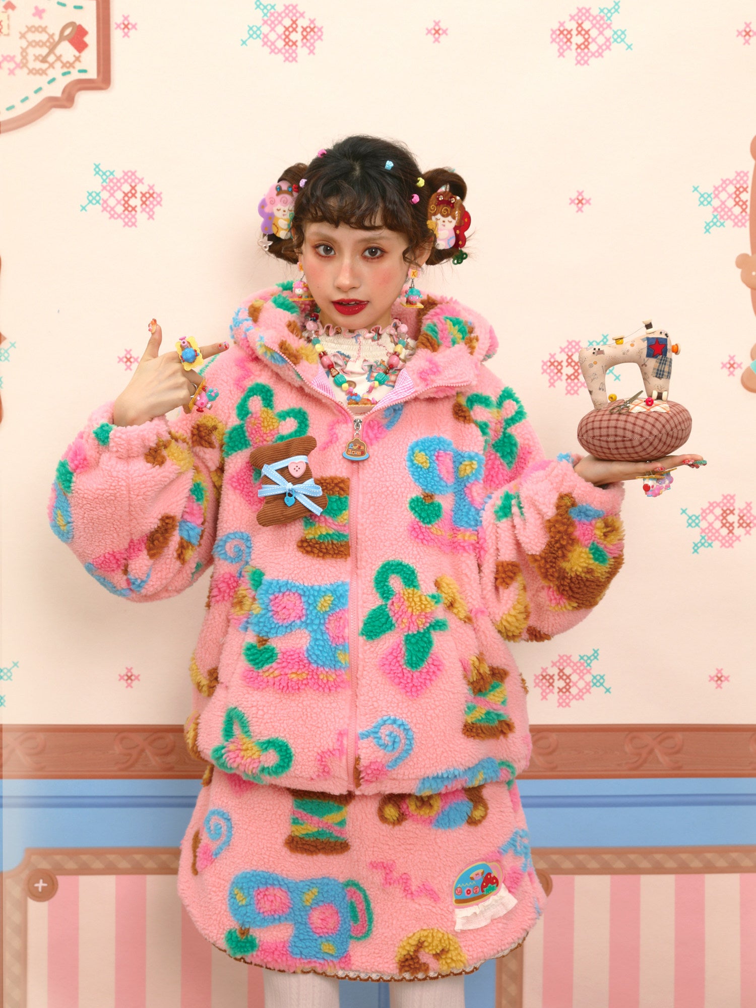 Decora Pink Fleece Jacket - Lutra Jump by Land Decora