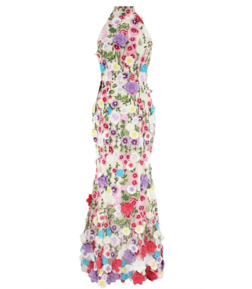 Elliatt Rosette Halter Neck Gown by Sierra Deene