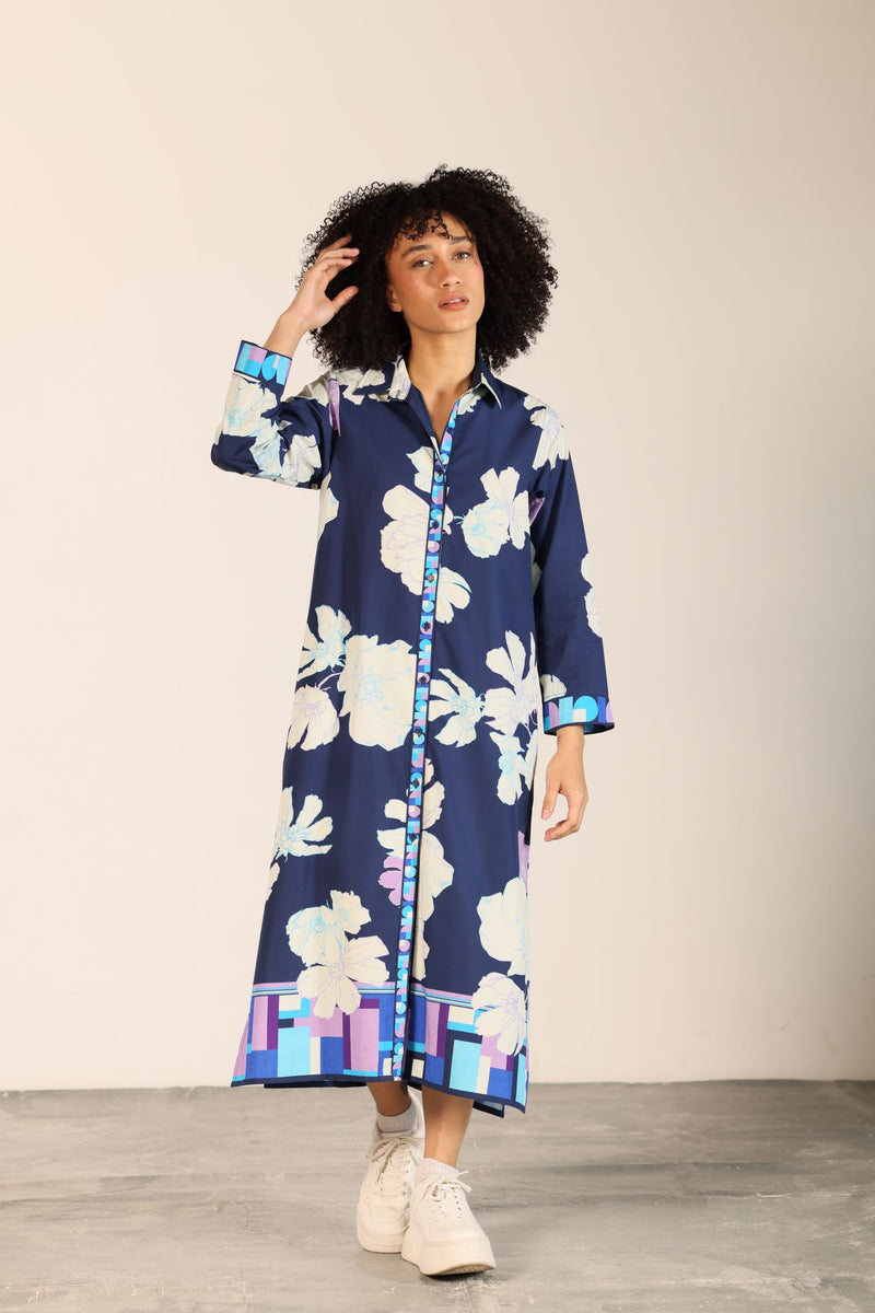 INK FLORALS ELIZA DRESS by Maude Vivante