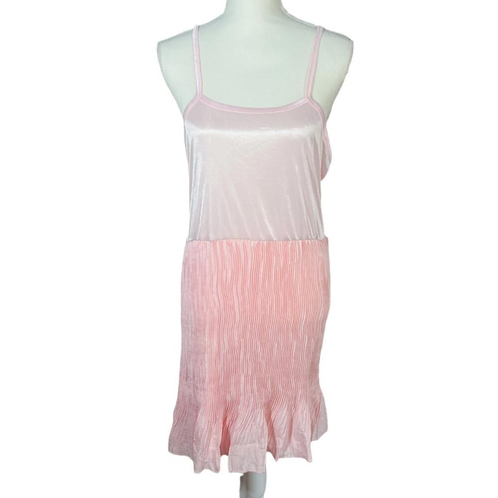 NWT Pretty Angel Ballerina Pink Satin Slip Dress Coquette Women's Size by Hot Girl Secondhand