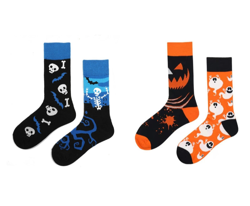 Decora Kei Mismatched Socks Spooky Skull by Land Decora